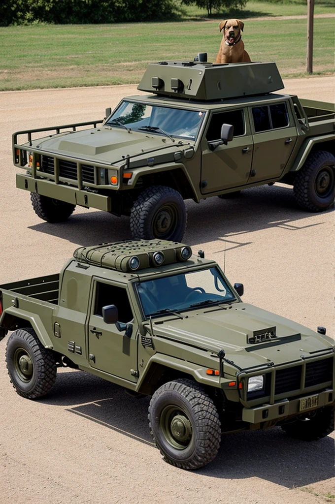 Military car shaped like a dog