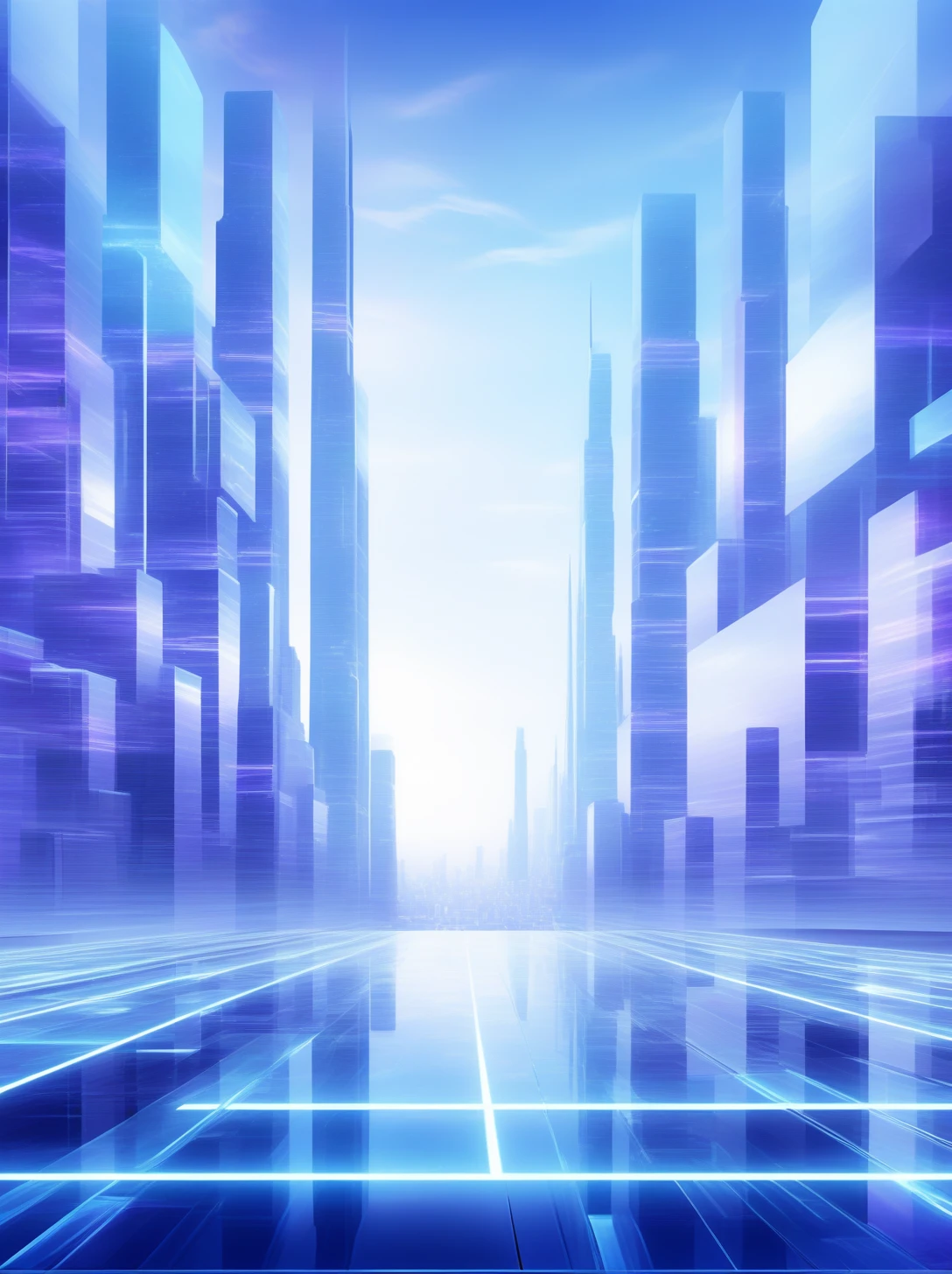 masterpiece, high quality, Future City, Streamlined, neon, Light blue and purple, Glass texture,character_background