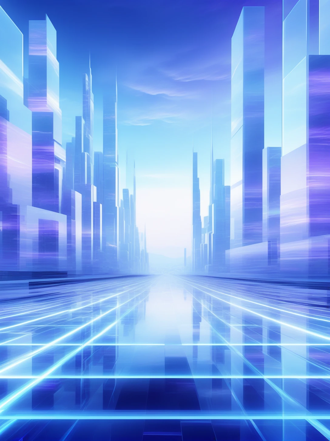 masterpiece, high quality, Future City, Streamlined, neon, Light blue and purple, Glass texture,character_background