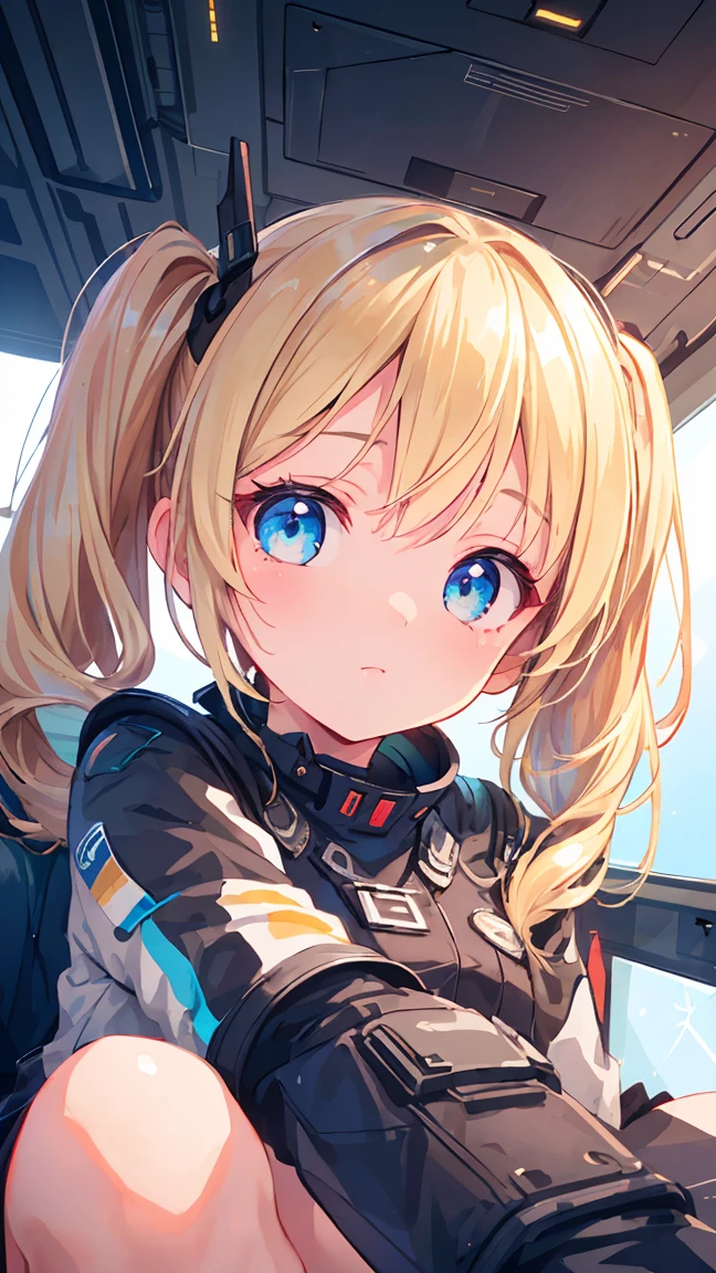 Masterpiece, beautifully detailed eyes,
stunning 4K artwork,
1 girl,
blonde hair, twin tails,
blue eyes,
ultra-realistic, (photorealistic:1.3), RAW photo, professional photography, cinematic lighting, realistic portrait, inside spaceship, sitting in cockpit,
(random cute poses:1.3),
((bokeh)), depth of field, looking towards you