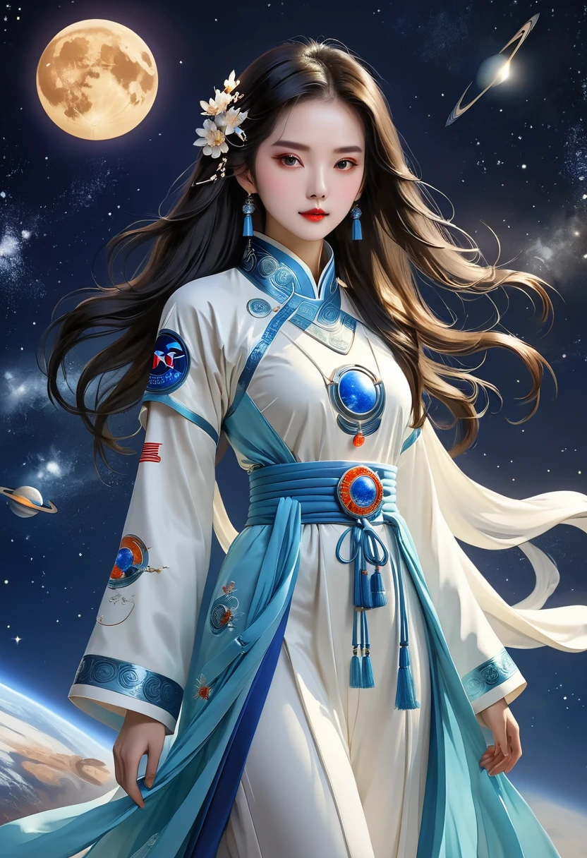 (((国潮Space suit))),Space suit:1.37,Chinese elements,Hanfu elements,(((Space suit专业性)))
