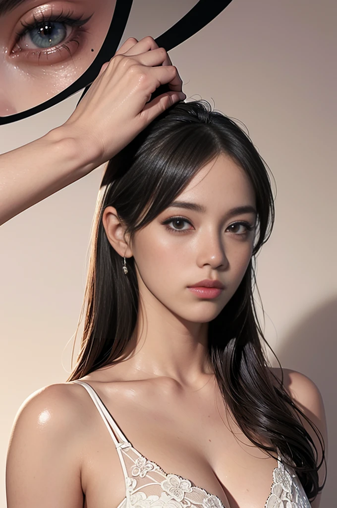 (surreal), (illustration), (high resolution), (8K), (very detailed), (最佳illustration), (beautiful, Exquisite and eye-catching quality), (very detailed), (masterpiece), ( wallpaper), (detailed face), alone,(dynamic posture's lace silk nightgown、transparency,purple,high score hair、perfect fit,A young man with silver hair biting his lip,Sitting position,high heel, , long legs, strong abdominal muscles,(camel toe),(no),(I didn't bring it)