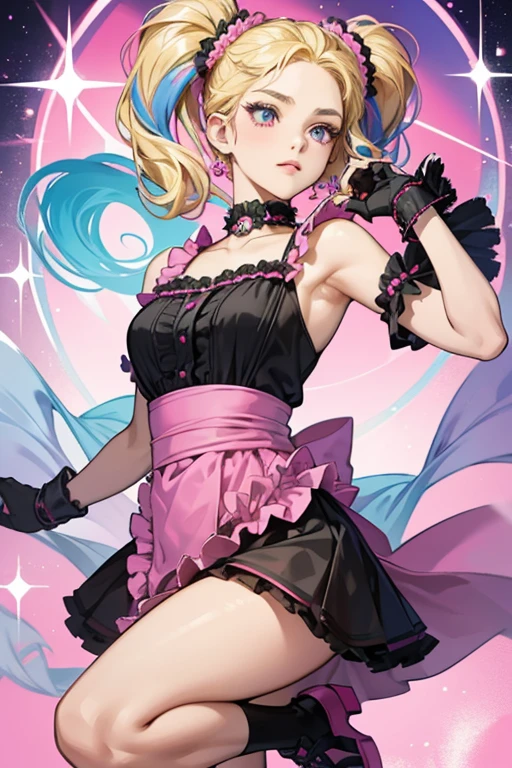 ((best quality, masterpiece)), ((style-swirlmagic):0.25),
photorealistic, thick outlines, strong shadows,
cowboy shoot,
1girl, ((chibi):0.7),from behind , open mouth, smiling, looking at viewer, cute pose, red hair, wavy hair, pastel goth, later dress, latex mini skirt, stockings, sneakers, collar,
<lora:more_details:0.5> <lora:EnvyPastelGoth01-sd15:0.8>