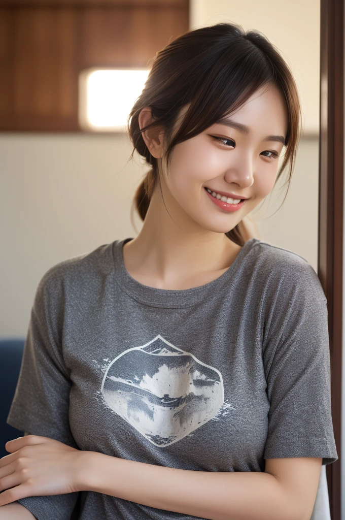 Cute Japanese Women Photos, Little Woman, 20-year-old, Beautiful and perfect face, brown, Beautiful Face, thin: 1.2,Dressed, (photo Realistic:1.4), (hyper Realistic:1.4), (Realistic:1.3),
(Smoother lighting:1.05), (Improving the quality of cinema lighting:0.9), 32k,
1 Girl,20-year-oldの女の子, Realistic lighting, Backlight, The light shines on your face, Ray Tracing, (Bright light:1.2), (Improvement of quality:1.4),
(Highest quality Realistic textured skin:1.4), Fine grain, Detailed face,
(tired, Sleepy and happy), (smile:0), Face close-up, T-Shirts,
(Enhances the body line:1.1), (Enhances the beauty of skin texture:1.1)