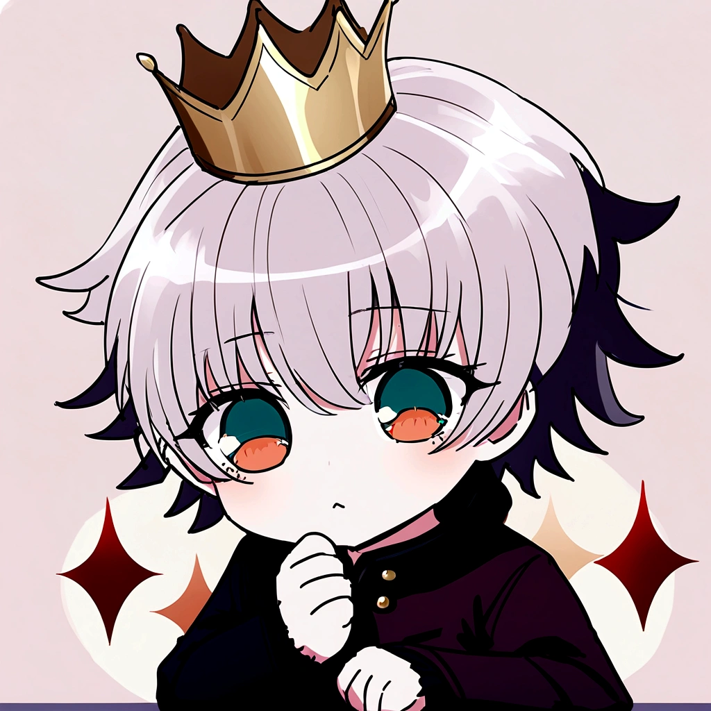 do the same thing, but now he sells Satoru Gojo's Eyes, just like in the anime. Keep the crown