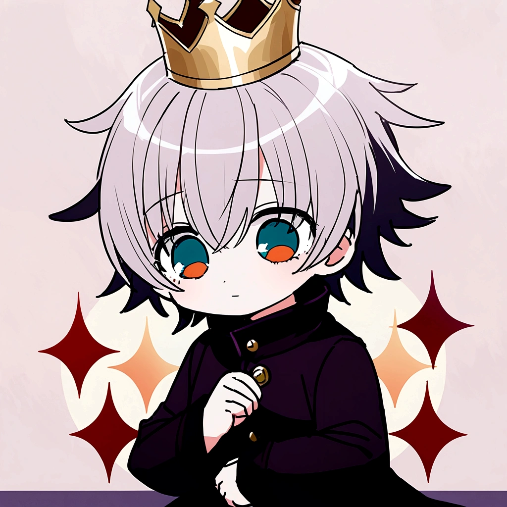 do the same thing, but now he sells Satoru Gojo's Eyes, just like in the anime. Keep the crown