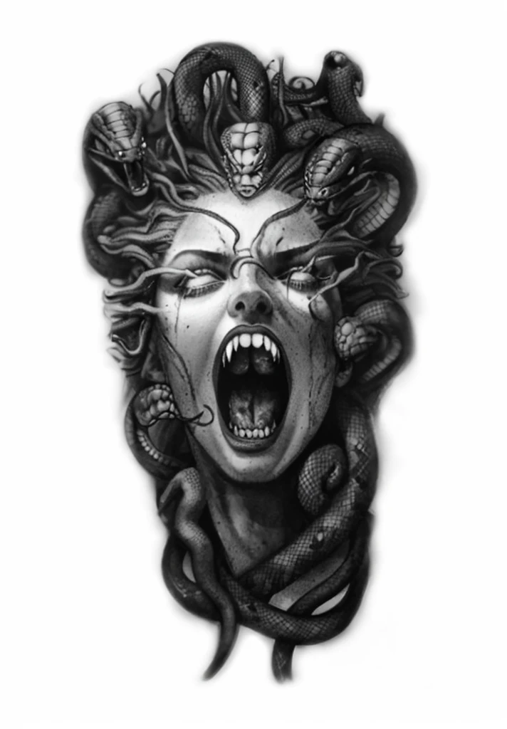 recreate, Medusa with snakes on her head