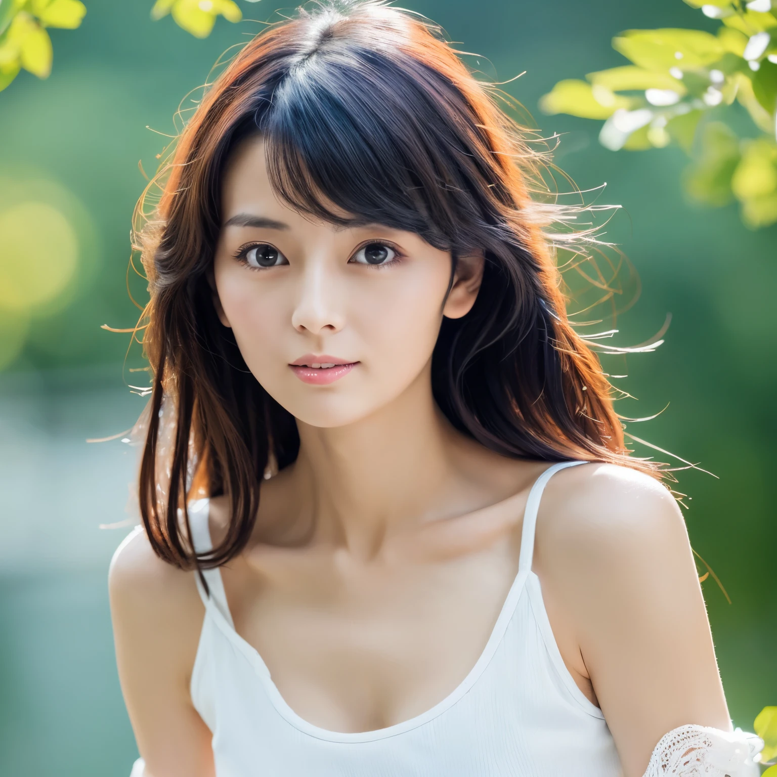 High quality, High resolution, 8K, masterpiece, Skinny Japanese lady, 30 years old, cute face, beautiful face, detailed face, beautiful eyes, detailed eyes, small breasts, very thin waist