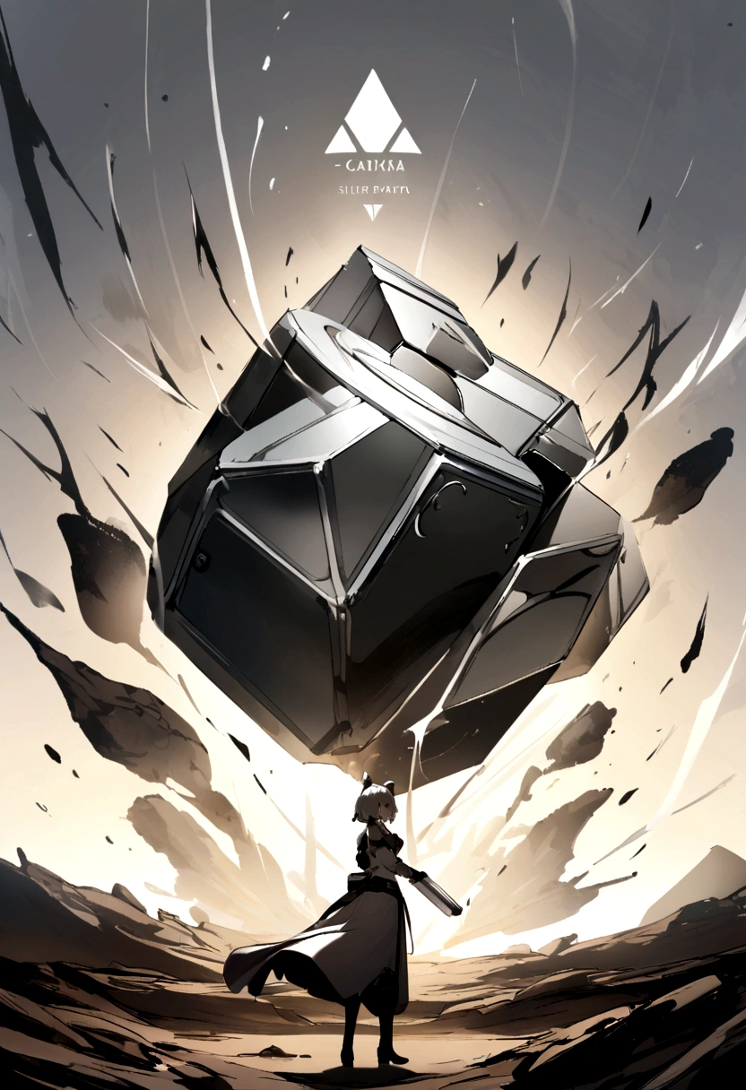 Create a logo with the name Caixa Prata for a game with a silver box symbol