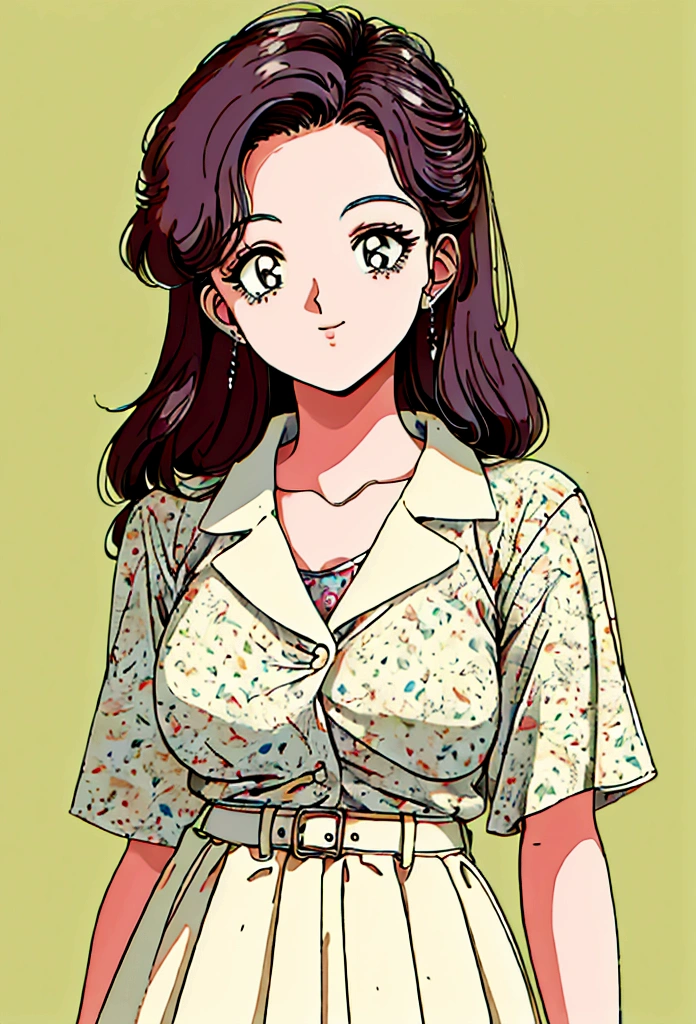 an anime girl , in 80s style off work