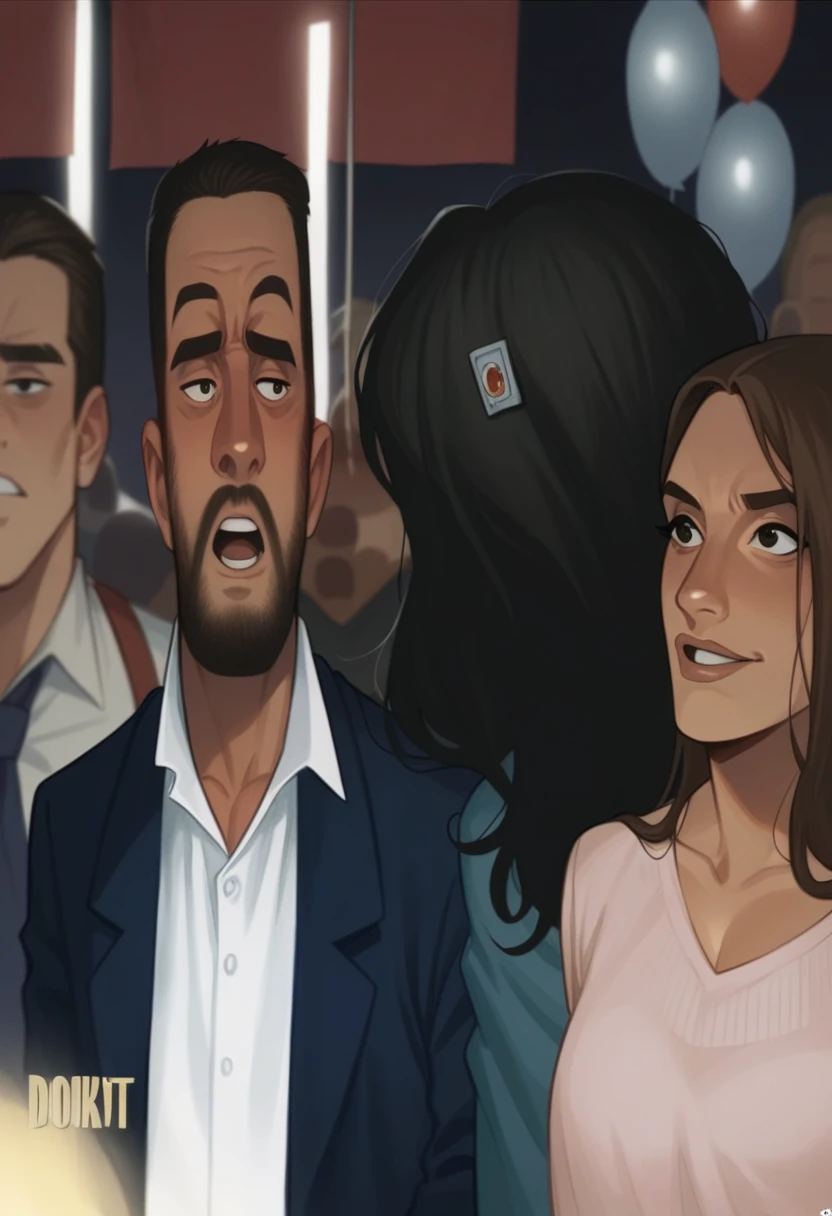 there are many people standing together in a crowd at a , phil noto comic art, phil noto comicbook cover art, rob rey and kentarõ miura style, phil noto, phil noto and james jean, matthew perry graphic novel, cover art of graphic novel, published art, rob rey and kentarõ miura