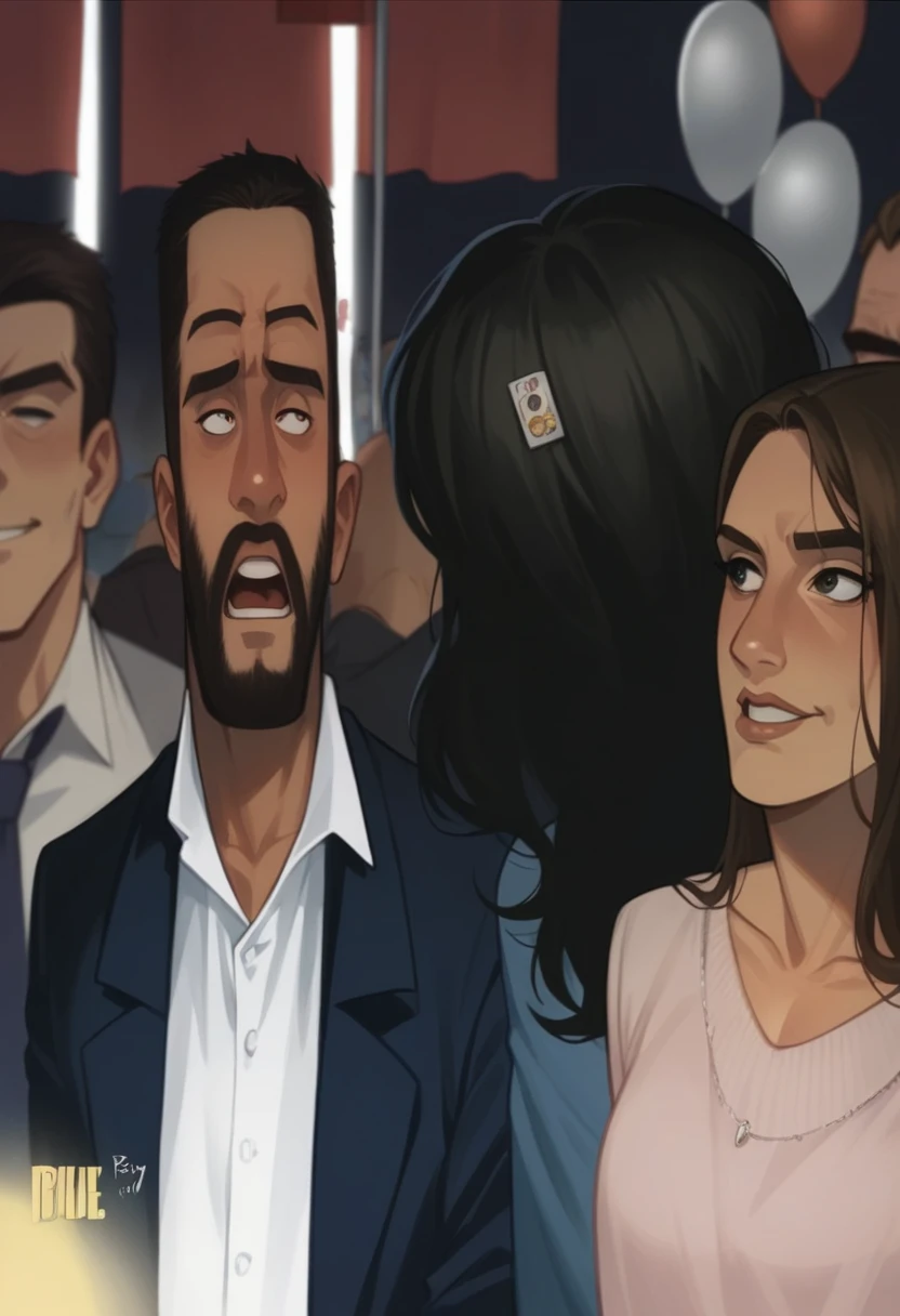 there are many people standing together in a crowd at a , phil noto comic art, phil noto comicbook cover art, rob rey and kentarõ miura style, phil noto, phil noto and james jean, matthew perry graphic novel, cover art of graphic novel, published art, rob rey and kentarõ miura