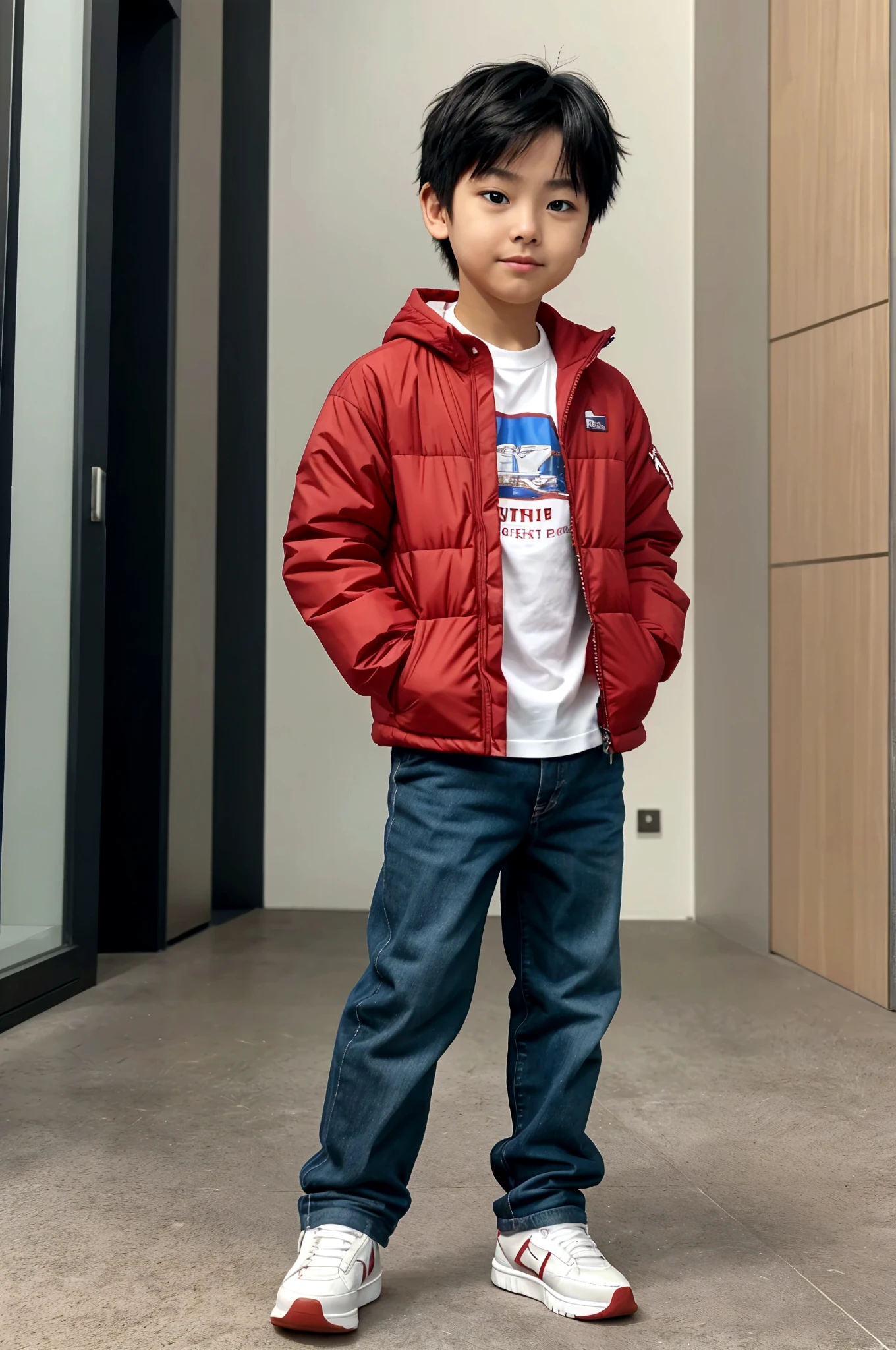 A 1 1/2 boy stand like a hiro 