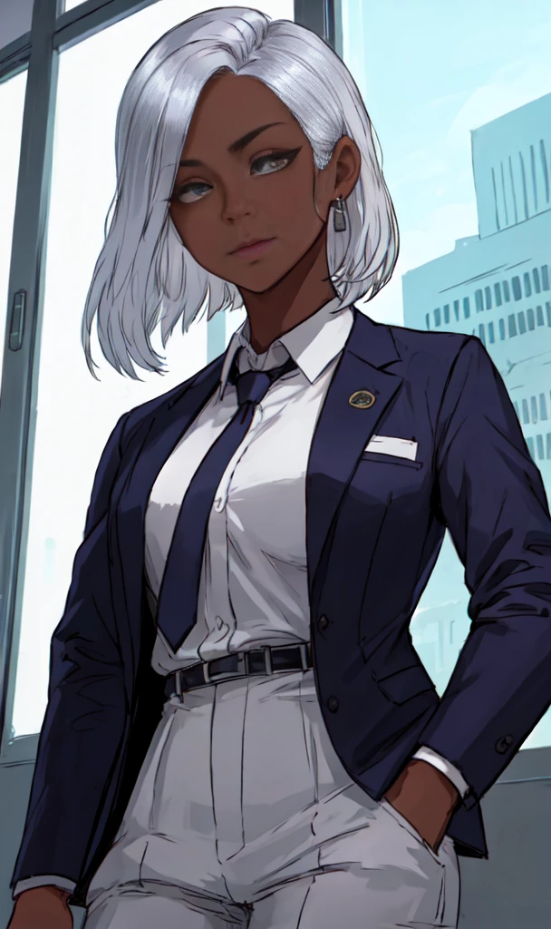 (best quality,highres,masterpiece:1.2), ultra-detailed, (realistic:1.37)
portrait, painting (by ratatatat74:1.25), 1girl, solo, (dark skin:1.31), silver hair, office suit, Strict Notes:
- tags are arranged in order from subject to detail,First, the topic description(portrait, painting),Then there are the attributes and details of the characters(1girl, solo, dark skin, silver hair, office suit, strict)。
- In each description,You can use brackets to increase or decrease the strength of keywords.,To meet the needs of creation。
- Used tags related to image quality and art style at the beginning,To ensure the generated images are of high quality and realistic。
- Focus on describing the characteristics and image of the characters(dark skin, silver hair, office suit, strict),To better guide the generator to draw details。
- No specific scene or background,In order to make the generated pictures more free and diverse。
- Finally, the tag portrait was used,Used to specify the screen type。
According to my opinion,You can try to generate some pictures,And adjust and optimize according to the generated results。If needed,I can always provide you with more themes。