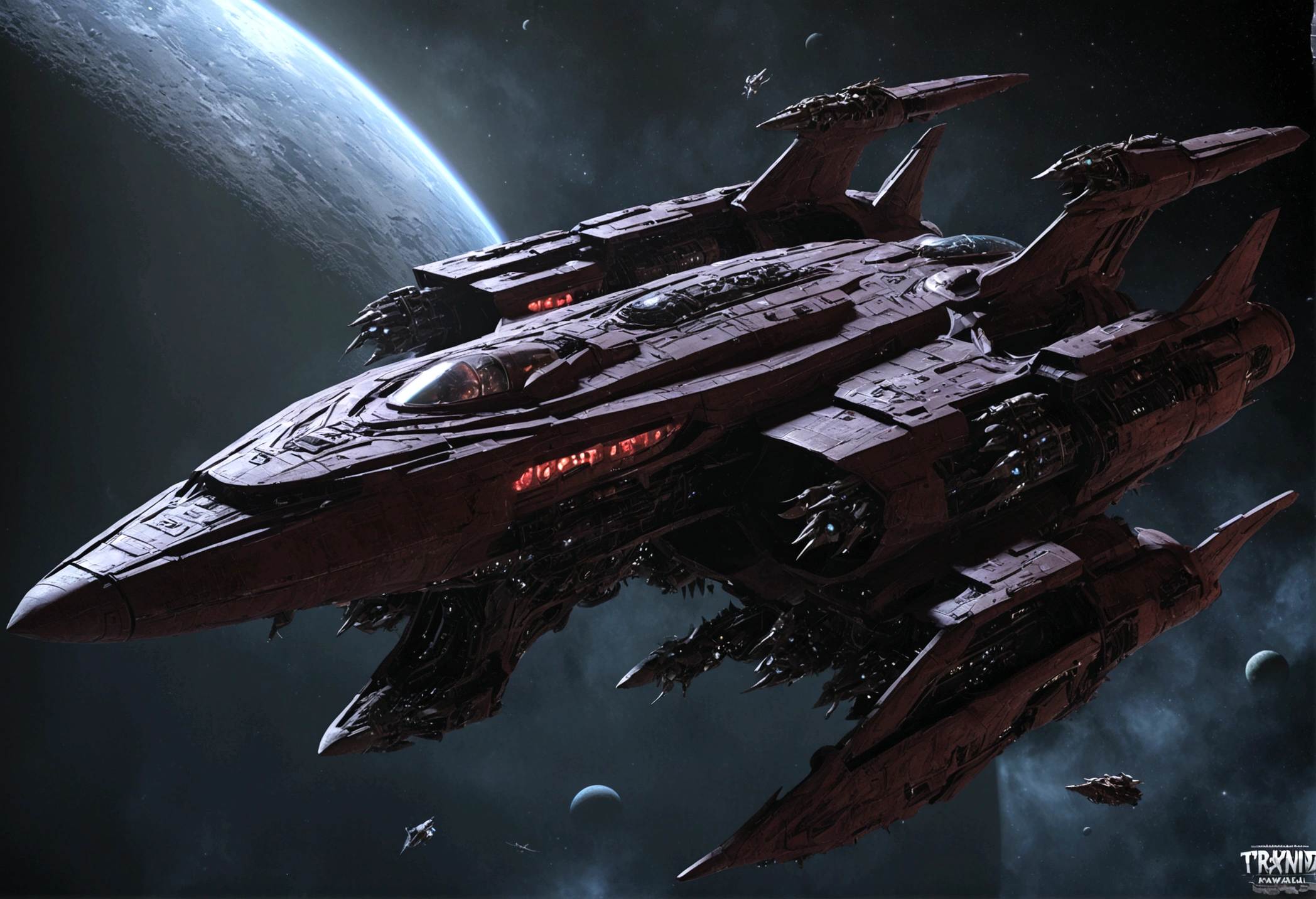 a fleet of gothic imperial space warships, tyranid bio ships, epic space battle, lush world, cinematic, dramatic lighting, hyper-detailed, 8k, award-winning, dramatic angles, dynamic composition, intense colors, volumetric fog, ray-traced reflections, physically-based rendering, masterpiece