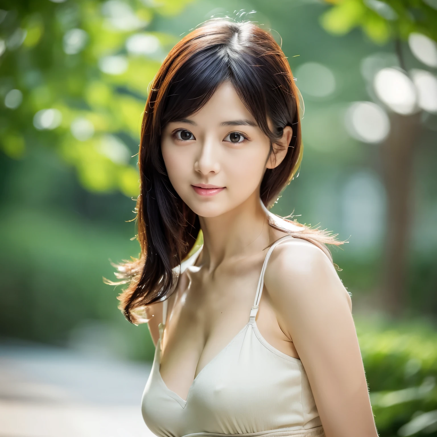 High quality, High resolution, 8K, masterpiece, Skinny Japanese lady, 30 years old, cute face, beautiful face, detailed face, beautiful eyes, detailed eyes, small breasts, very thin waist