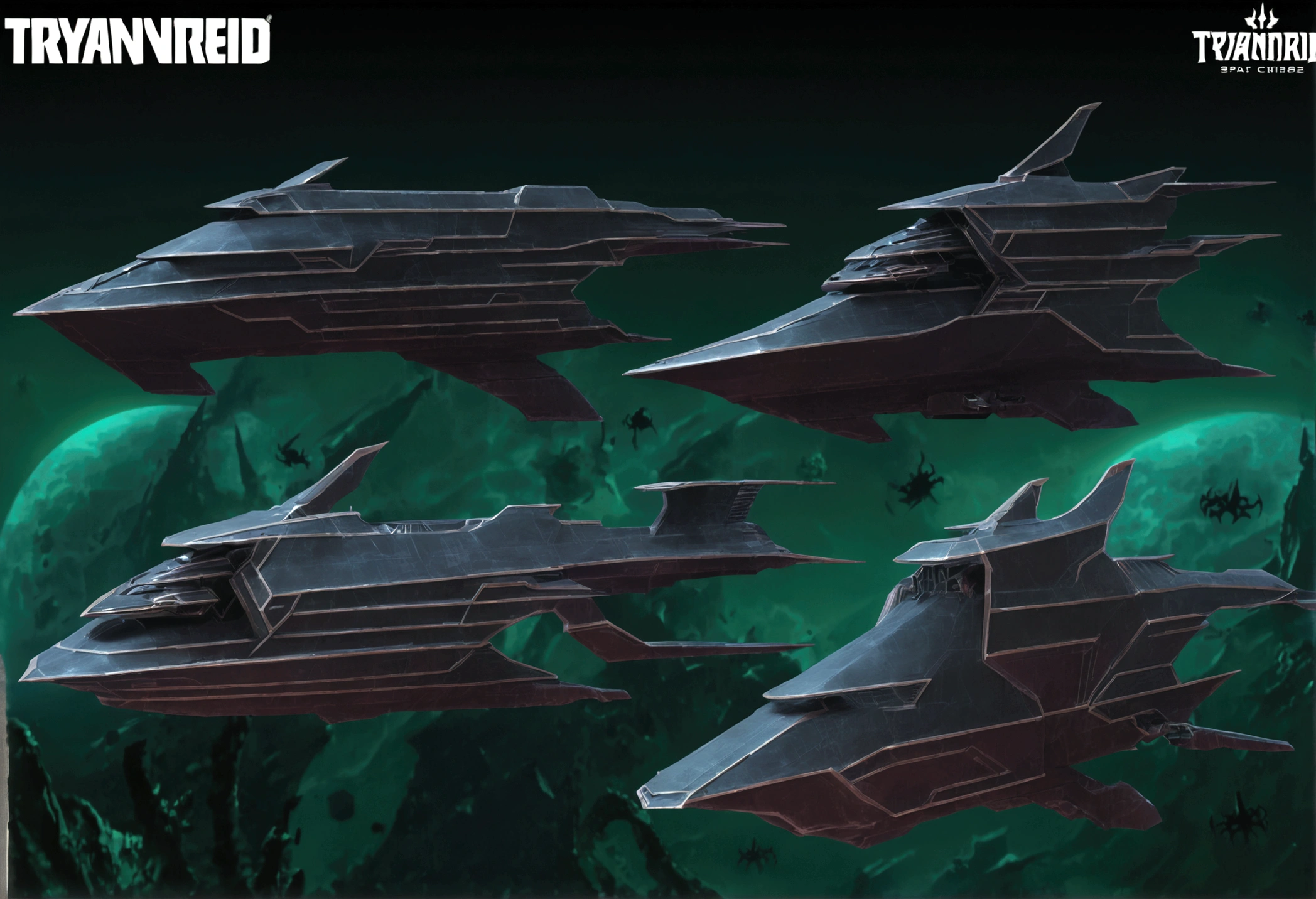 a fleet of gothic imperial space warships, tyranid bio ships, epic space battle, lush world, highly detailed, 8k, cinematic, dramatic lighting, dramatic angles, energetic, intense, powerful, sci-fi, concept art style, dark colors, moody, atmospheric