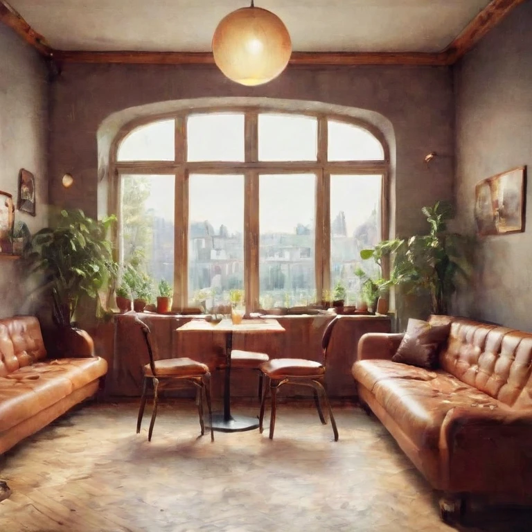 there is a couch and a table in a room with a large window, cozy atmosphere, pleasant cozy atmosphere, cosy atmosphere, cosy atmoshpere, luxurious environment, lounge background, cozy cafe background, cozy setting, cozy environment, cozy and peaceful atmosphere, by Dietmar Damerau, rich cinematic atmosphere, comfy ambience, by Frederik Vermehren.    there is a couch and a table in a room with a large window, cozy atmosphere, pleasant cozy atmosphere, cosy atmosphere, cosy atmoshpere, luxurious environment, lounge background, cozy cafe background, cozy setting, cozy environment, cozy and peaceful atmosphere, by Dietmar Damerau, rich cinematic atmosphere, comfy ambience, by Frederik Vermehren A spacious room with a large window, featuring a cozy couch and a table. The atmosphere is warm, inviting, and luxurious, designed to evoke a rich cinematic ambiance. The setting combines the sophisticated touch of Dietmar Damerau with the comfy and detailed style of Frederik Vermehren. The background is a cozy lounge or cafe, filled with people who are sitting, standing, talking, laughing, drinking, and eating finger food. The overall environment is peaceful and convivial, perfect for socializing and enjoying good company.