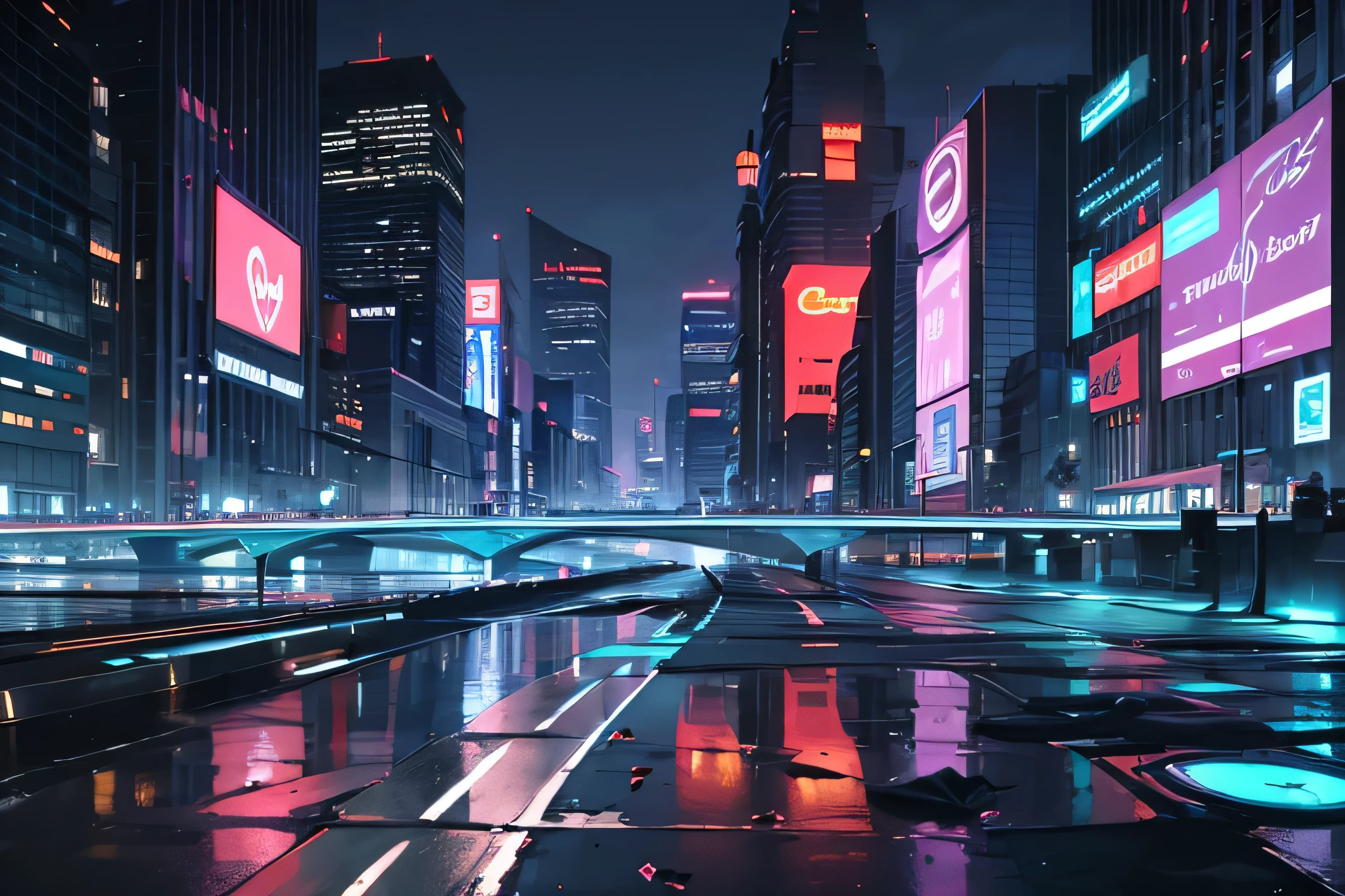 masterpiece, high quality, Future City, Streamlined, neon, Light blue and purple