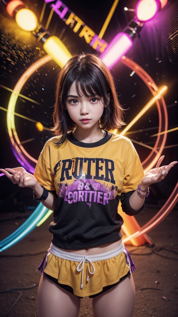 Bring creativity that encourages fun, passion and orange and purple colors and that has letters that say: Ruizter.