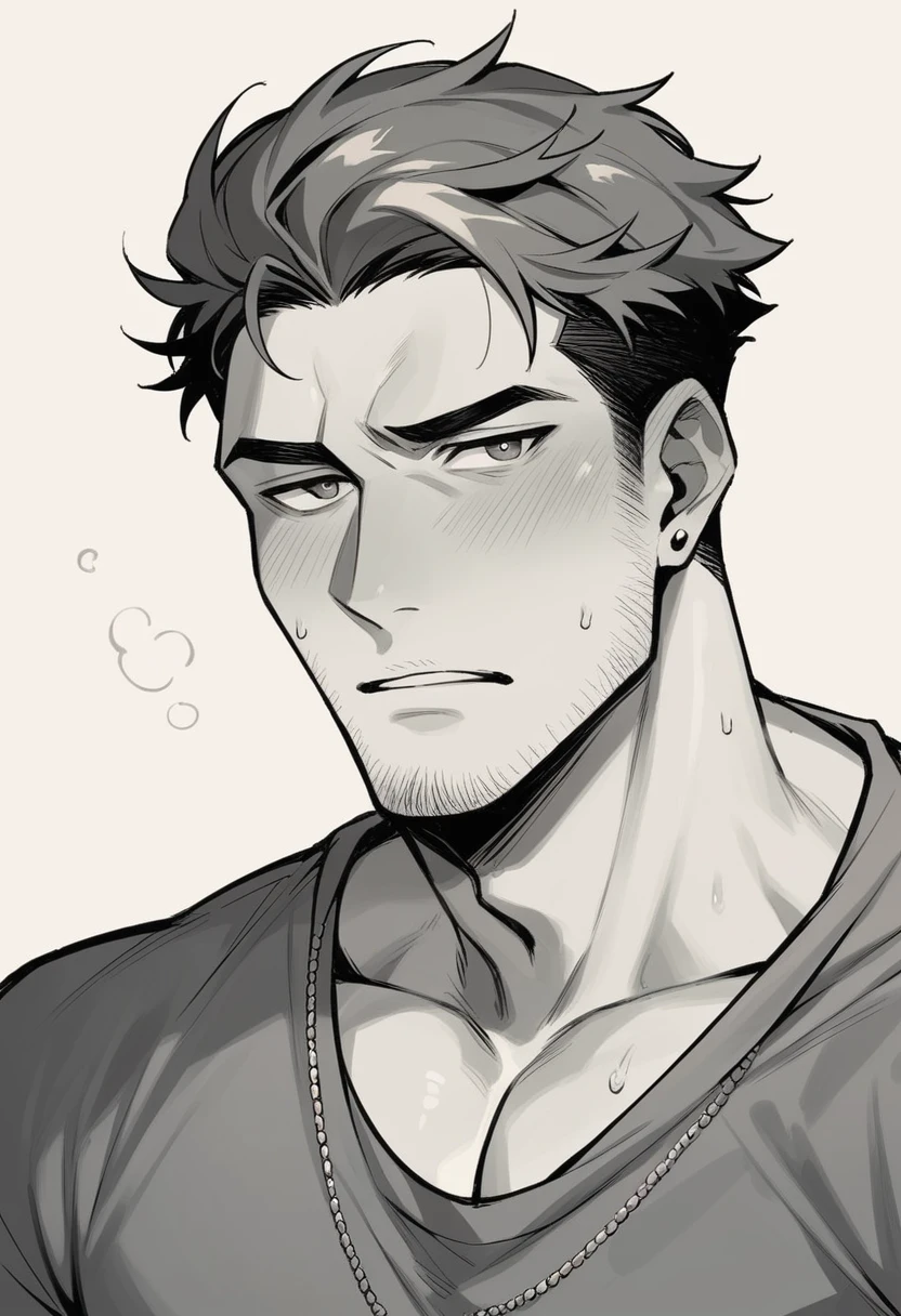 Handsome man shy