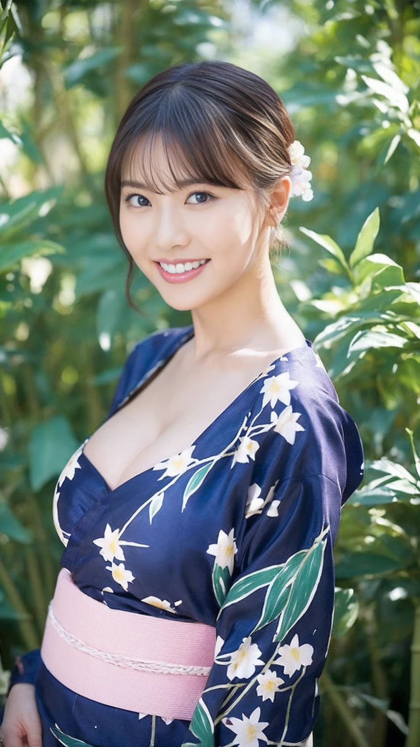 prompt:
七夕をテーマにした浴衣を着た美しい女性のUpper Bodyをクローズアップで描いてください。backgroundにTanabata night sceneryが見える構図で、さまざまなCamera Workを使用してください。
detailed:
1. Woman in yukata(Upper Body):((Large Breasts:1.3))
• Pause: Hold a strip of paper in your right hand、The left hand is lightly holding the collar of the yukata。
•expression: Smiling gently。
•hairdo: A loose updo with hair accessories inspired by stars and the Milky Way。
• Yukata design:
• Purple floral pattern on white background • Goldfish pattern on pink background • Star pattern on light blue background 2. background:
((Tanabata night scenery:The bamboo leaves are decorated with strips of paper.、I can see the starry night sky。))
3. Camera Work:
• Front shot: Frontal close-up of a beautiful woman。Focus on facial expression and details of yukata。
• Side shot: From a side angle、Emphasizing the details of the hair accessories and the sides of the yukata。
• Close-up shot: From the top angle、Emphasizing hair ornaments and skin texture。
important: High-resolution, detailed and realistic depiction、Use different camera angles to depict your shots。