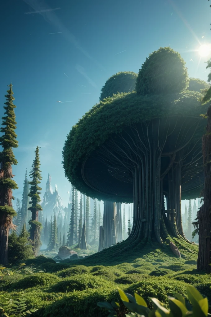 An alien world with biomechanical forests