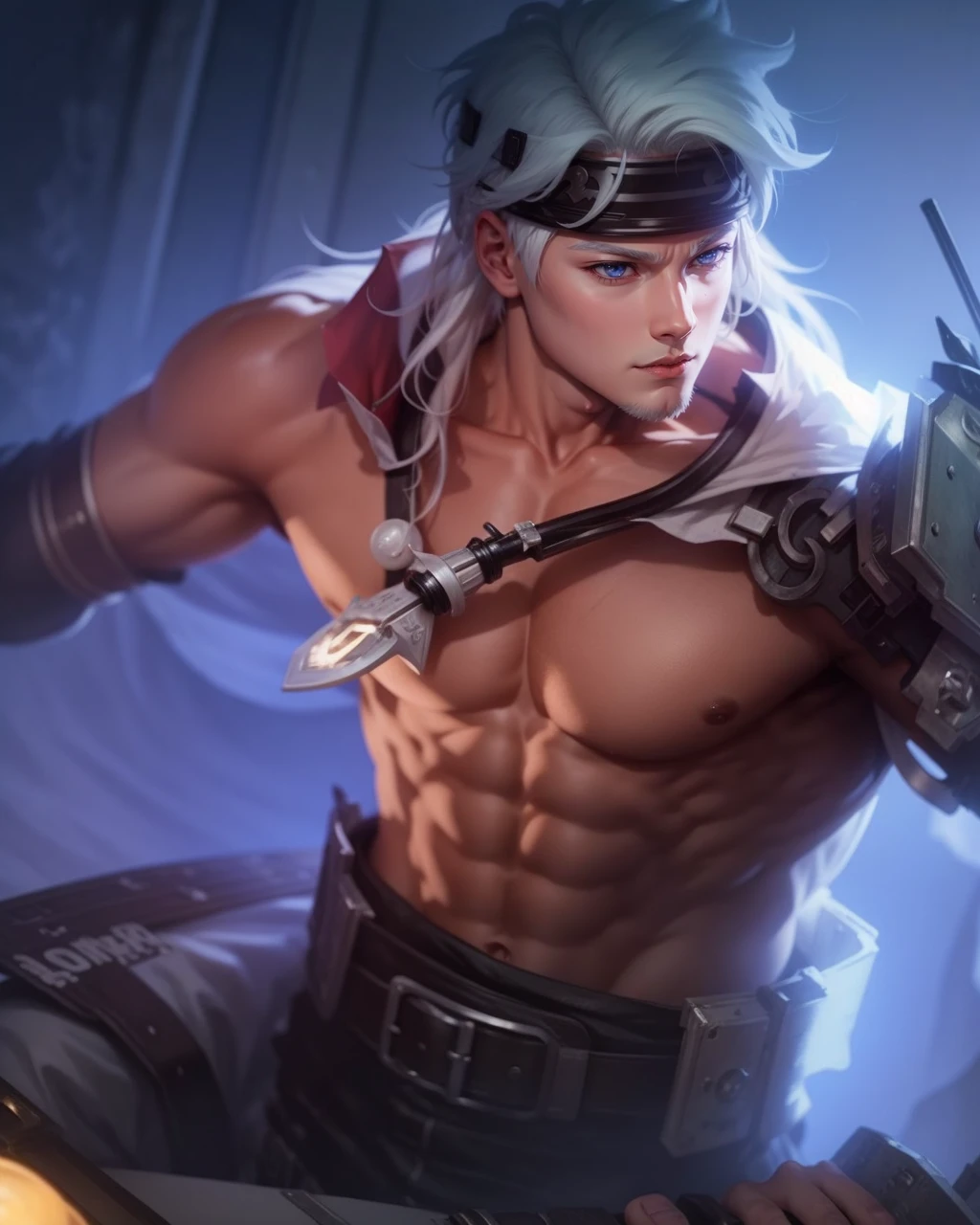 1boy, anime, white Hair