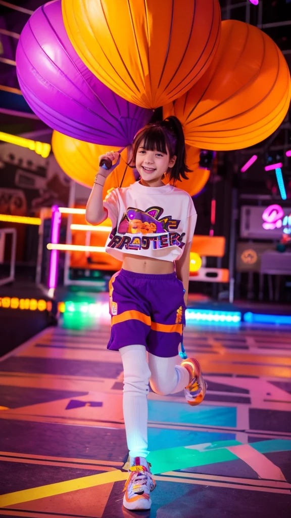 Bring creativity that encourages fun, passion and orange and purple colors and that has letters that say: Ruizter.