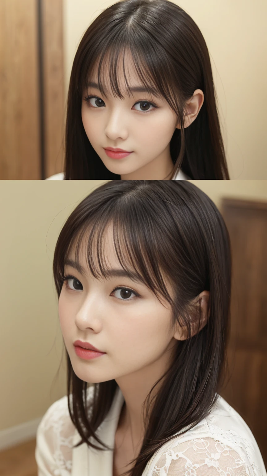 16K、Photorealistic、Highest quality、masterpiece、Ultra-high resolution、RAW Photos、Realistic、Bright lighting、Face Light、Smooth Professional Lighting、looking at the camera、alone、Adult female、Beautiful woman、so beautiful、Realistic skin texture、Glowing Skin、Moisturized Skin、Realistic eye and facial details、Perfect Style、Model Body Type、Beautiful Eyes、Big eyes、Inconspicuous tear bags、slim、Medium sized big breasty nails aren't long、Very short hair、Black Hair、black eye、seems to be happy、Beautiful hip line、(((ビジネスsuit)))、(((office)))、(((suit)))、White dress shirt、Black jacket、