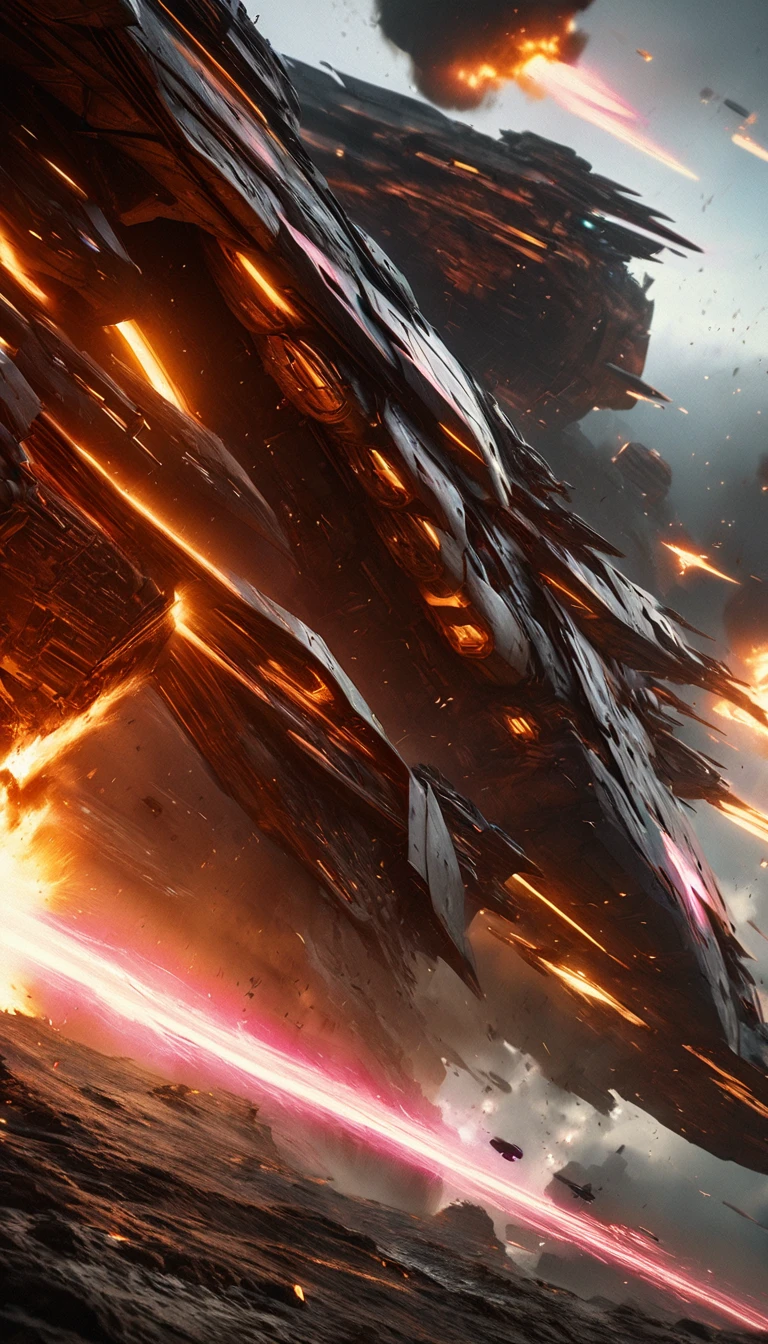 anime:1.5, a futuristic sci-fi space battle, highly detailed, epic space ships, intense combat, glowing energy weapons, powerful explosions, dramatic lighting, cinematic composition, moody color palette, realistic rendering, intricate mechanical details, sense of scale and grandeur, (best quality,4k,8k,highres,masterpiece:1.2),ultra-detailed,(realistic,photorealistic,photo-realistic:1.37)