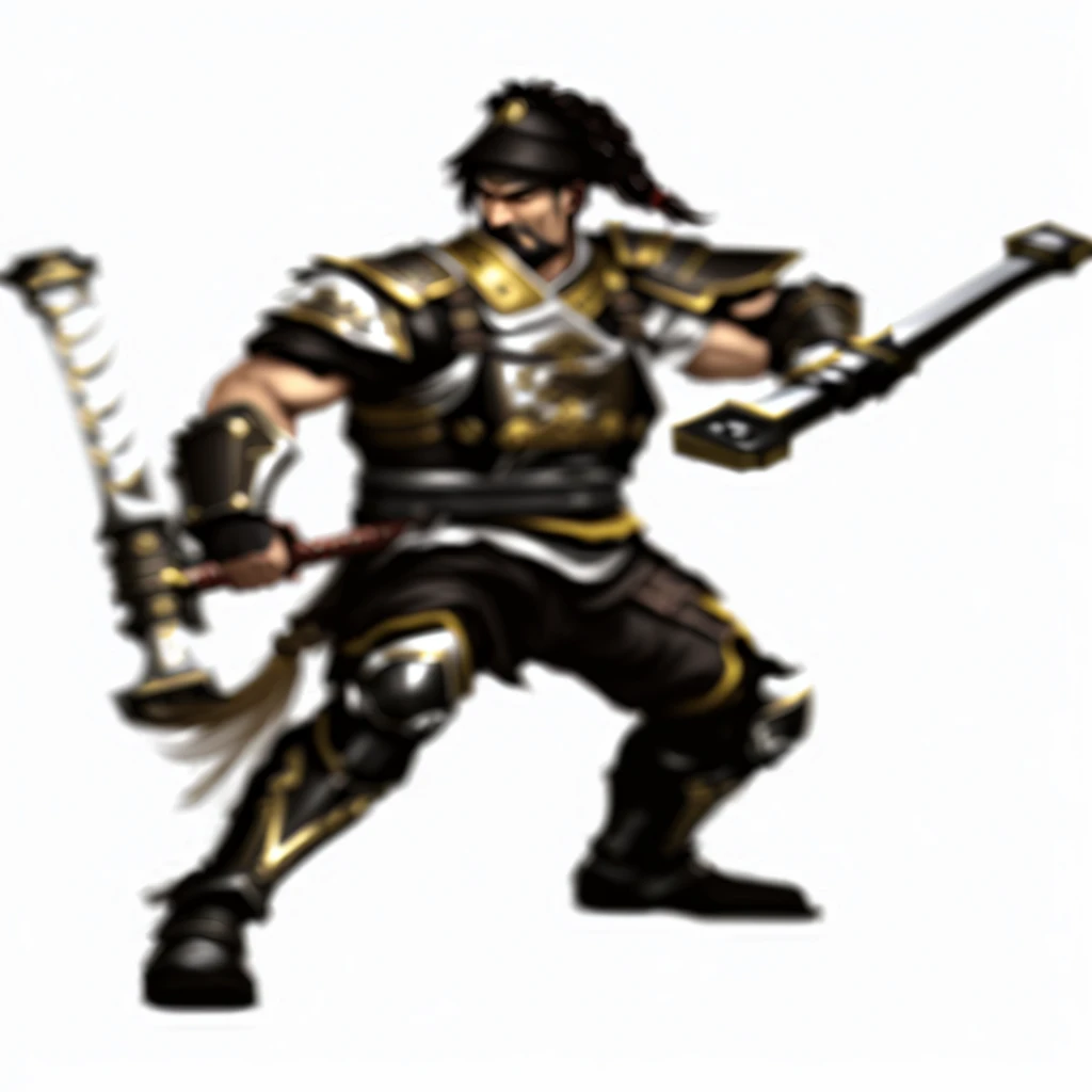 Close-up:In costume、Man holding a sword, Epic Warrior, guan yu, chinese warrior, Inspired by Ma, Armor Samurai, Inspired by Huang Shen, Role playing game character avatar, Robot Warrior, steampunk warrior, inspired by Fan Kuan, Gold heavy armor. dramatic, Fantasy Warrior, Wearing heavy armor、Ares holding a sword, Fractal Ninja Background