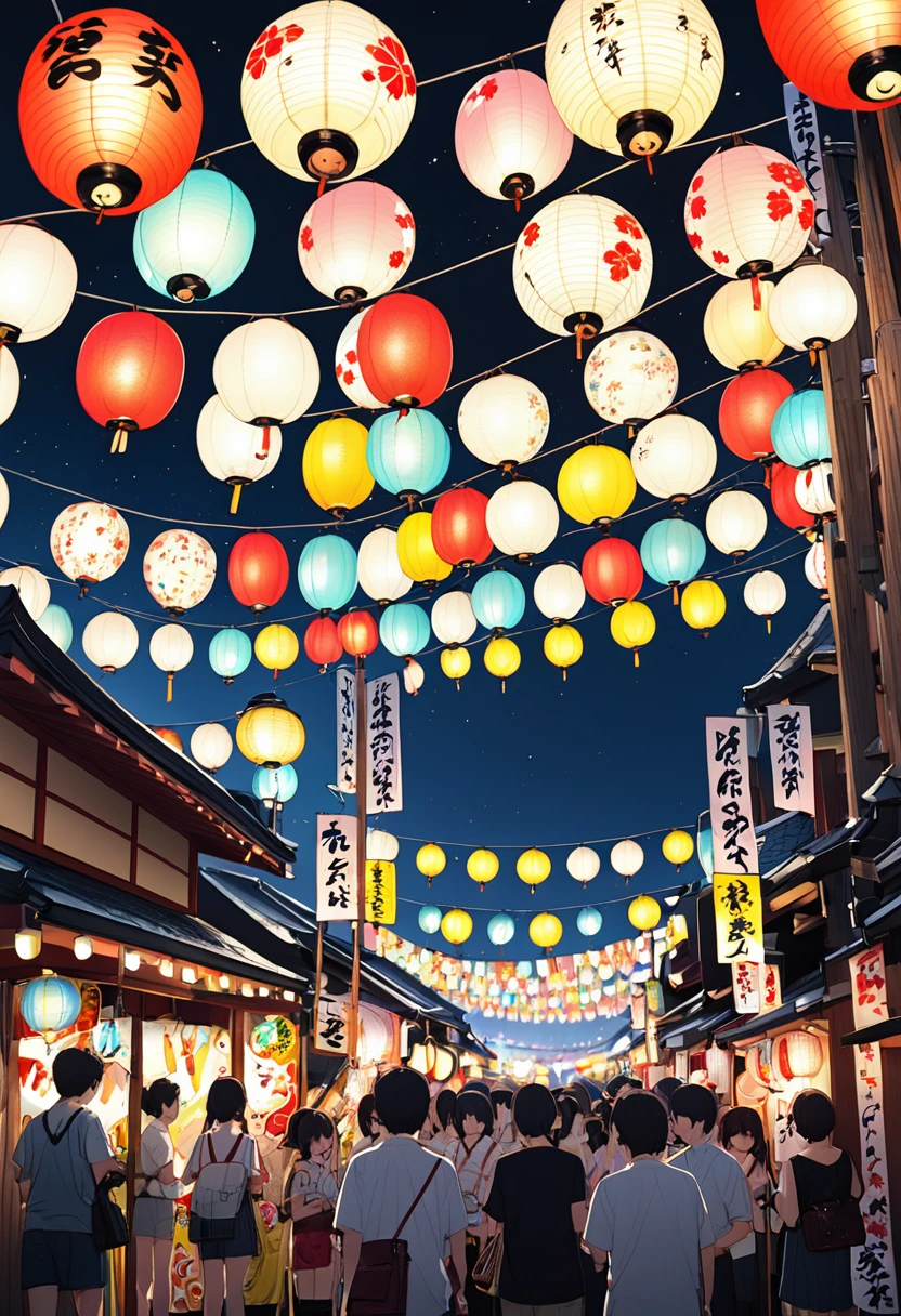 Japan　Kawagoe　Summer festival　Bon dance　scaffold　Cool down　Japan風　Lantern