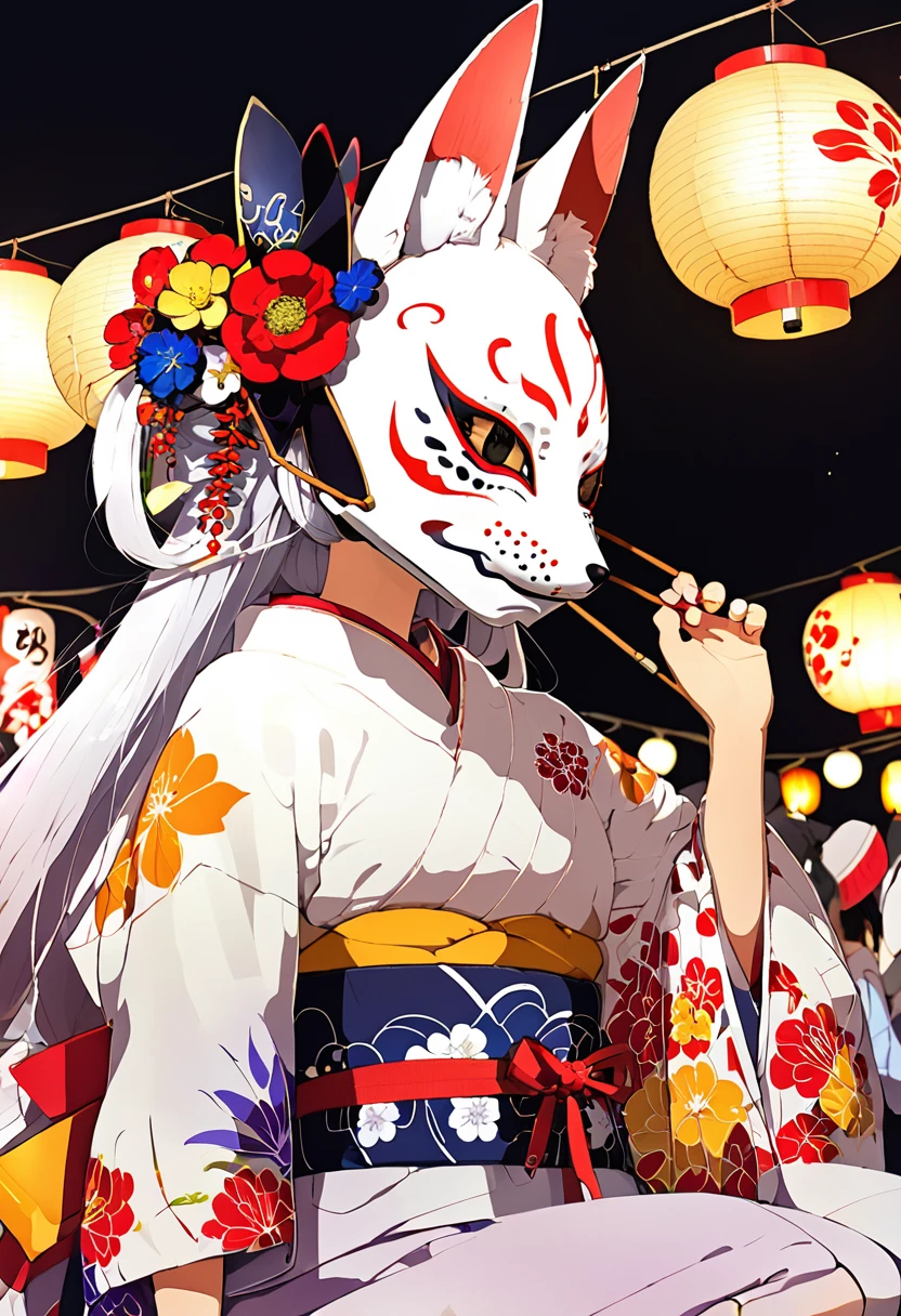 Japan Kawagoe Summer festival Bon dance scaffold Cool down Japan風 Lantern Fox Mask