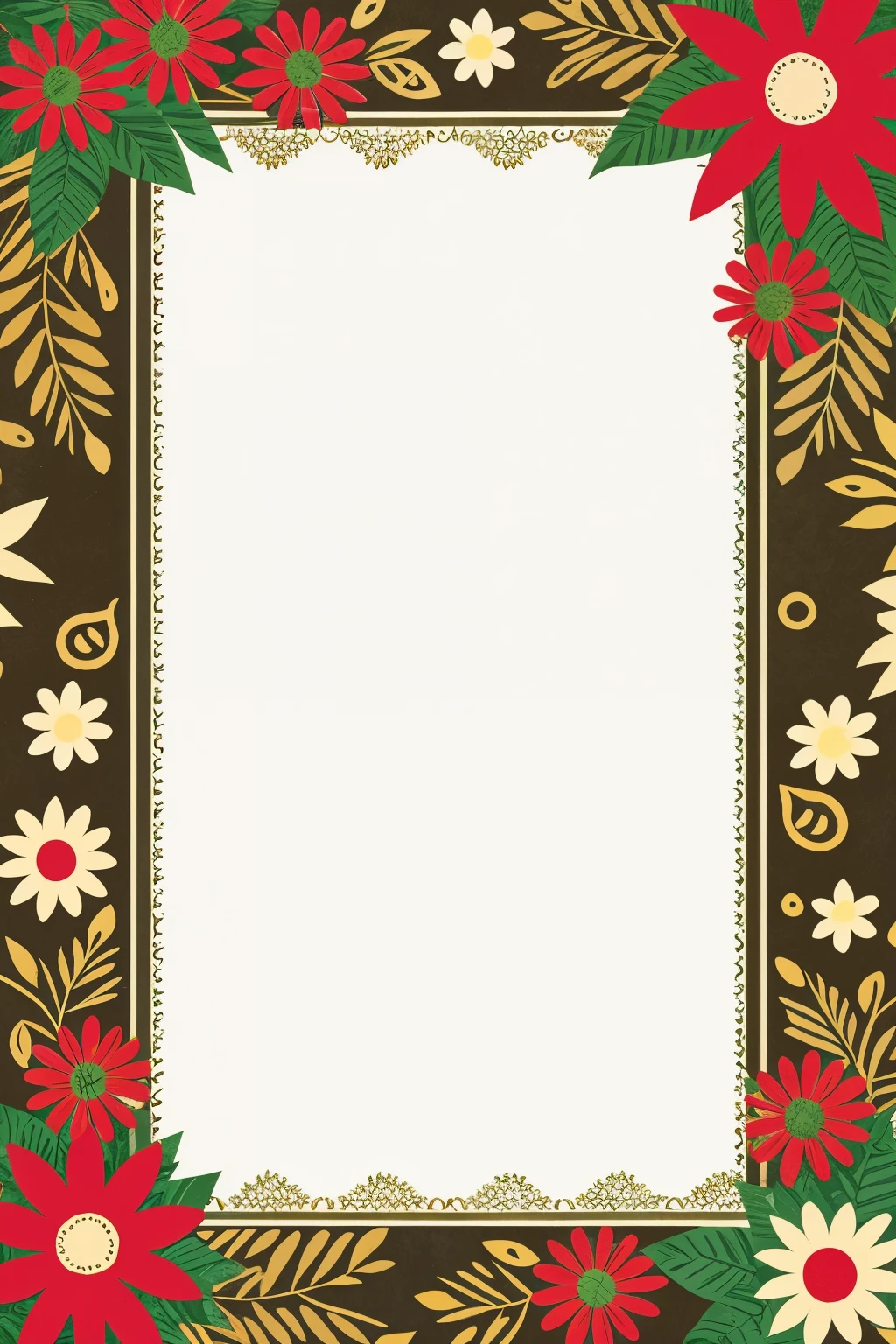 Vintage paper background with leaves and flowers background