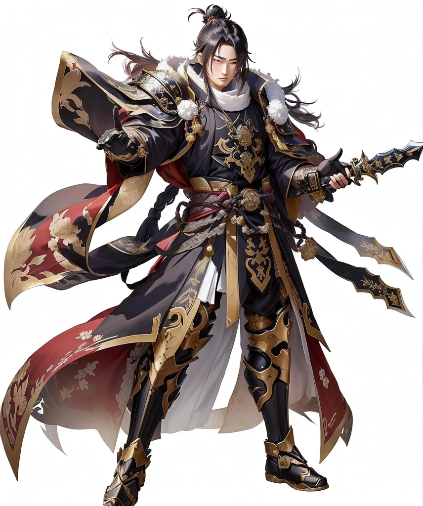 One is wearing armor、arafed image of a man holding a sword, 《Genshin Impact》Zhongli, Keqing from genshin impact, heise jinyao, , bian lian, Casimir Art, Photo of a male priest, g liulian art style, Genshin Impact角色, The God-Emperor of Mankind, Onmyoji Portrait