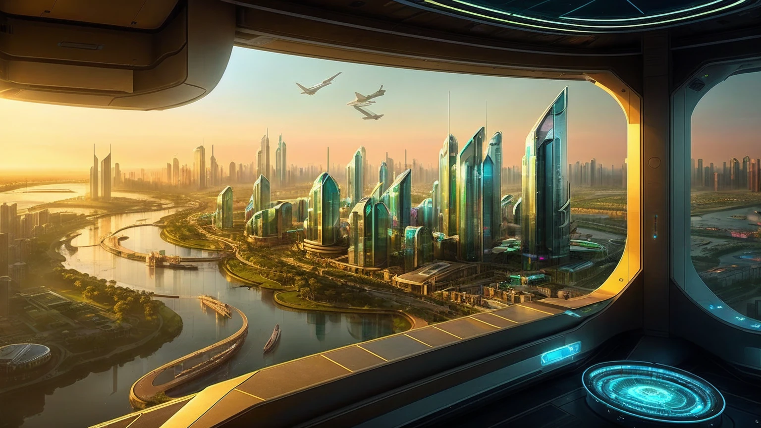 (Best quality,4K,8K,A high resolution,Masterpiece:1.2),Ultra-detailed,(Realistic,Photorealistic,photo-realistic:1.37),Futuristic floating city,Futuristic technology,Huge urban high-tech tablet platform,Airship,Floating in the sky,Futuristic city,Small airships around,High-tech hemispherical platform,Colorful lights,Advanced architecture,modernn architecture,skyscrapper,Access the cloud,Scenic beauty,view over city,Impressive design,Blend seamlessly with nature,energetic and vibrant atmosphere,Futuristic transportation system,Parking is suspended,Transparent path,Lush greenery,Sky gardens,cascading waterfalls,Magnificent skyline,reflections on the water,Sparkling river,Architectural innovation,futuristic skyscrapers,Transparent dome,The shape of the building is unusual,Elevated walkway,Impressive skyline,Glowing lights,Futuristic technology,Minimalist design,Scenic spots,Panoramic view,Cloud Piercing Tower,Vibrant colors,epic sunrise,epic sunset,Dazzling light display,magical ambiance,The future city,Urban Utopia,LuxuryLifestyle,Innovative energy,sustainable development,Smart city technology,Advanced infrastructure,Tranquil atmosphere,Nature and technology live in harmony,Awesome cityscape,Unprecedented urban planning,Architecture connects seamlessly with nature,High-tech metropolis,A cutting-edge engineering marvel,The future of urban living,Visionary architectural concept,Energy-efficient buildings,Harmony with the environment,A city floating above the clouds,Utopian dreams become reality,The possibilities are endless,State-of-the-art transportation network,Green energy integration,Innovative materials,Impressive holographic display,Advanced communication system,Breathtaking aerial view,Quiet and peaceful environment,Modernist aesthetics,Ethereal beauty