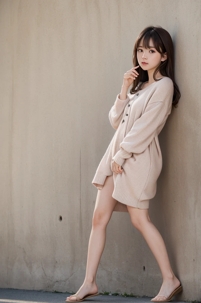 (masterpiece, Highest quality, 8K, High resolution),(Realistic skin texture, Perfect Face, Realistic, Perfect hands, Perfect finger count, Japanese, Girl), (22 years old), Big Eyes, Brown eyes, Brown Hair, bangs, Medium Hair, Small face, blush, tears, ((naked, Pussy)), Standing with legs apart, Cute pose, front, Concrete wall, ivy, wood々