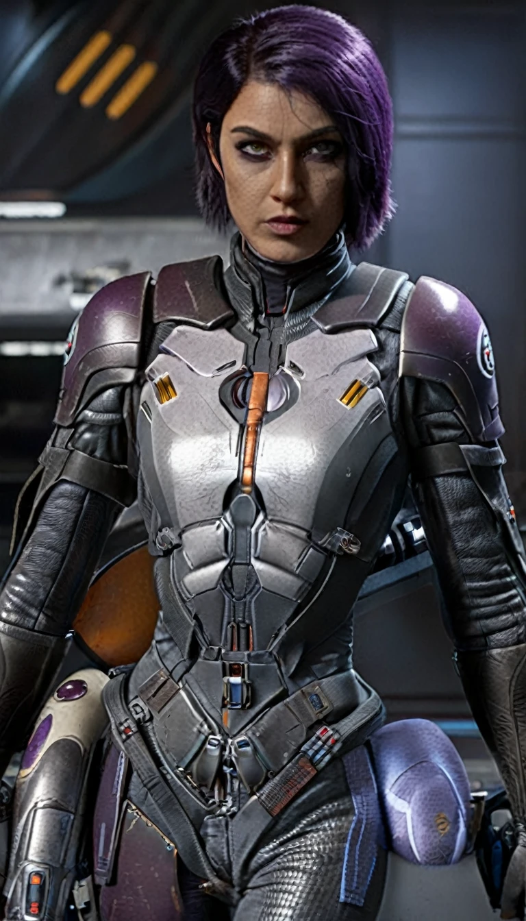 professional 3d model Cinematic scene, sabine wren, SILVER armor (HUGE BREASTS), Ghost in the Shell, detailed background, masterpiece, best quality, high quality, highres, absurdres . octane render, highly detailed, volumetric, dramatic lighting
