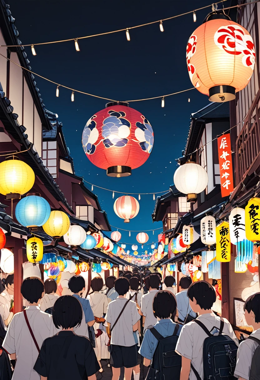 Japan　Kawagoe　Summer festival　Bon dance　scaffold　Cool down　Japan風　Lantern