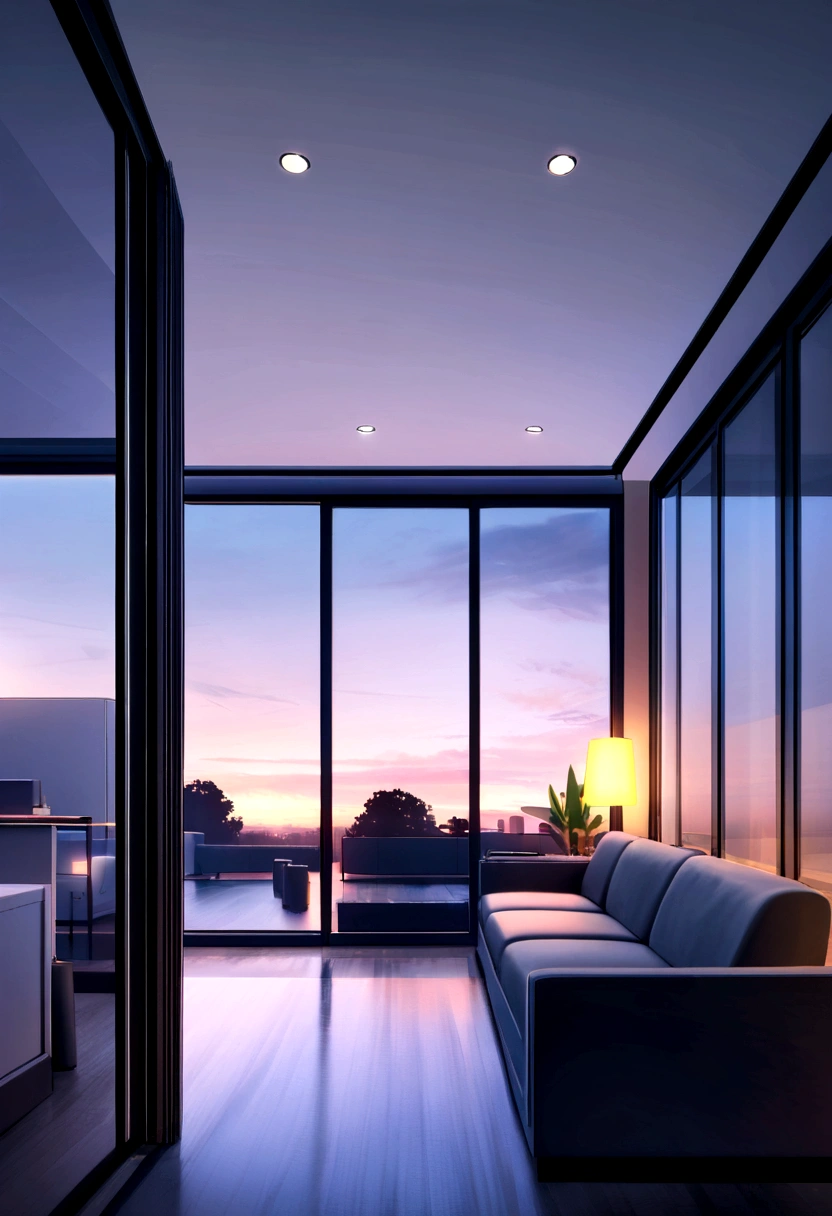 Modern lounge for office with two officer tables cosy sofa decorative ambient lighting glass partition for emerald hub