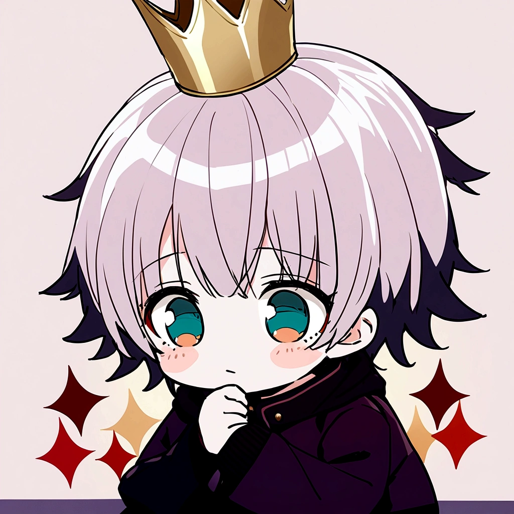 do Gojo expanding the immeasurable void, but without background. Keep the crown