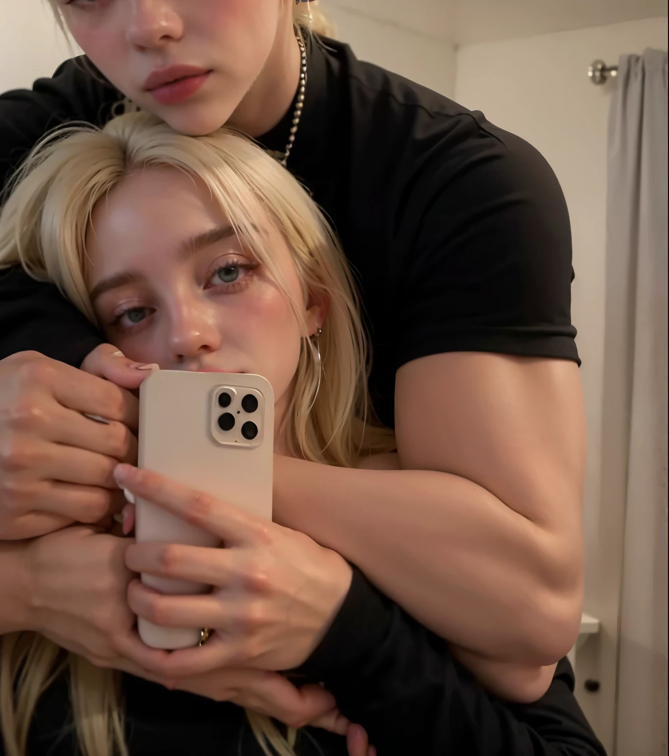 blonde woman with long hair and piercings posing for a photo, with white long hair, with long white hair, perfect white haired girl, ava max, tifa lockhart with white hair, pale porcelain white skin, anime girl in real life, with white hair, extremely light blonde hair, very light blonde hair, with long blonde hair, her hair is white