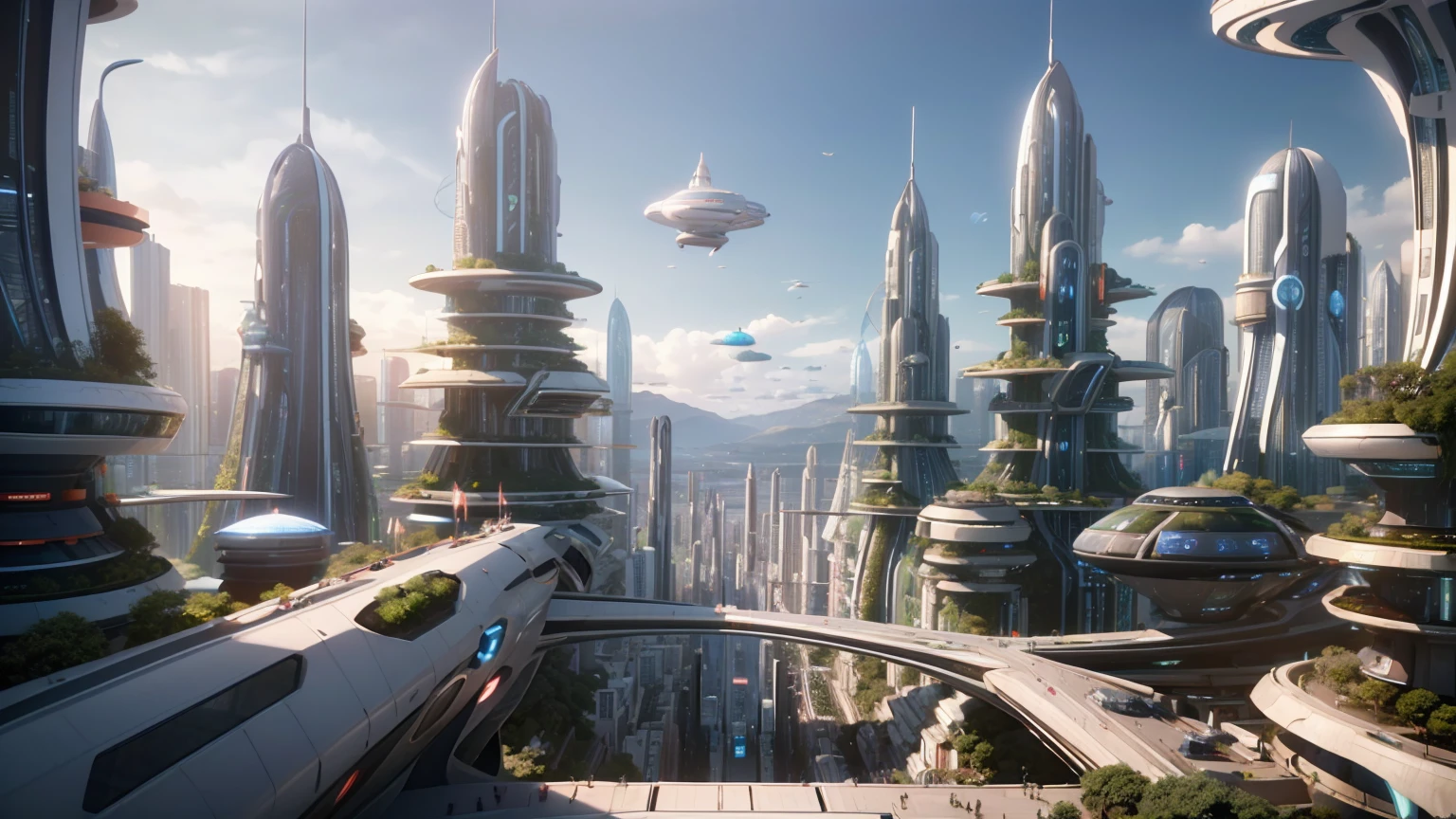 (Best quality,4K,8K,A high resolution,Masterpiece:1.2),Ultra-detailed,(Realistic,Photorealistic,photo-realistic:1.37),Futuristic floating city,Futuristic technology,Huge urban high-tech tablet platform,Airship,Floating in the sky,Futuristic city,Small airships around,High-tech hemispherical platform,Colorful lights,Advanced architecture,modernn architecture,skyscrapper,Access the cloud,Scenic beauty,view over city,Impressive design,Blend seamlessly with nature,energetic and vibrant atmosphere,Futuristic transportation system,Parking is suspended,Transparent path,Lush greenery,Sky gardens,cascading waterfalls,Magnificent skyline,reflections on the water,Sparkling river,Architectural innovation,futuristic skyscrapers,Transparent dome,The shape of the building is unusual,Elevated walkway,Impressive skyline,Glowing lights,Futuristic technology,Minimalist design,Scenic spots,Panoramic view,Cloud Piercing Tower,Vibrant colors,epic sunrise,epic sunset,Dazzling light display,magical ambiance,The future city,Urban Utopia,LuxuryLifestyle,Innovative energy,sustainable development,Smart city technology,Advanced infrastructure,Tranquil atmosphere,Nature and technology live in harmony,Awesome cityscape,Unprecedented urban planning,Architecture connects seamlessly with nature,High-tech metropolis,A cutting-edge engineering marvel,The future of urban living,Visionary architectural concept,Energy-efficient buildings,Harmony with the environment,A city floating above the clouds,Utopian dreams become reality,The possibilities are endless,State-of-the-art transportation network,Green energy integration,Innovative materials,Impressive holographic display,Advanced communication system,Breathtaking aerial view,Quiet and peaceful environment,Modernist aesthetics,Ethereal beauty
