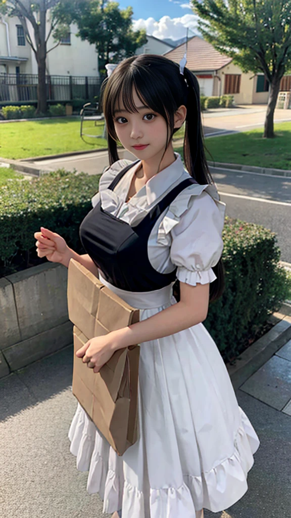 giganticbreasts、gaunt、Twin tail hair、Maid clothes、Primary school students、Big valley