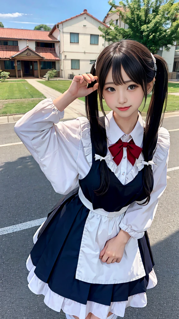 giganticbreasts、gaunt、Twin tail hair、Maid clothes、Primary school students、Big valley