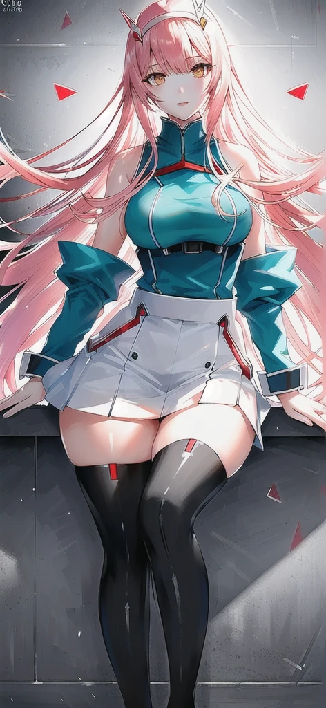 (zero_two_001:1.4), thicc police 1girl wearing thighhighs pleated skirt, skirt pull, skirt lift, revealing panties, short skirt, gorgeous features, clear face, symmetrical face, beautiful face, rendered eyes, detailed eyes, beautiful hair, smile, long legs, [thick|slender] bare thighs, thigh gap, natural breasts, symmetrical breasts, perfect breasts, anatomy, athletic, fit, in shape, exotic, alluring, mature, masterpiece portrait, extreme detail, (character focus:1.4), highly detailed, 8k octane, HDR, ultra detailed, best quality, highest quality, realistic lighting, hyperdetailed