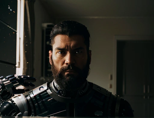  The general enters his room looking at (((his black bionic right hand))) , he has a large, thick white beard he has a general&#39;with hat on head, wears a modern uniform, hand gestures for spectators, he is chubby and chubby, extremely thick thighs, Large belly, plumpness, 65 years old, he holds a mug of hot coffee , enviroment: inside a ship. Full body photography Full body photography different angles of the image. He is looking at a huge tube with liquid and a humanoid alien creature, The general orders an immediate exploration of the planet he has a large, bushy white beard he has a general&#39;with hat on head, wears a modern uniform, gestures with hands to spectators, full body photography full body image dynamic photography.