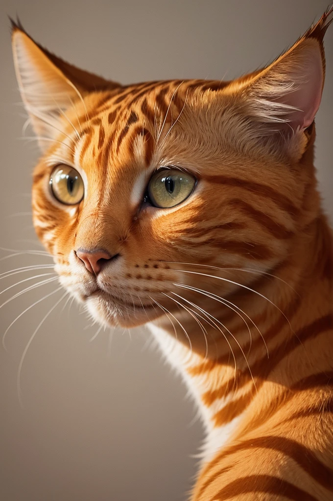 An orange feline with a defined jaw.