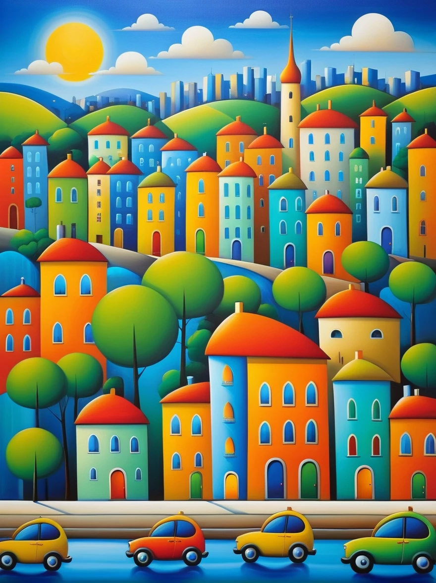 in style of Iwona Lifsches, city landscape
